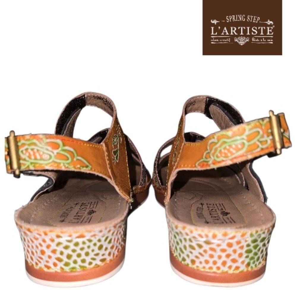 L'ARTISTE by Spring Step Sumacah Painted Leather Sandal Women's sz 41 EU/9.5 US - Picture 4 of 8
